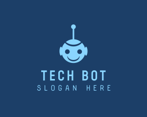 Happy Blue Robot Boy logo design