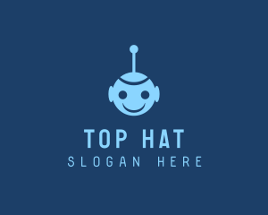 Happy Blue Robot Boy logo design