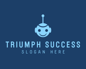 Happy Blue Robot Boy logo design