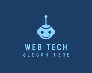 Happy Blue Robot Boy logo design