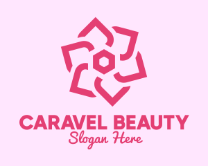 Pink Cosmetic Flower logo design