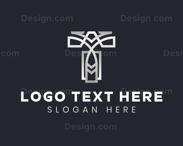 Luxury Silver Letter T Logo