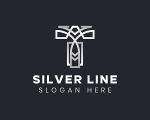 Luxury Silver Letter T logo