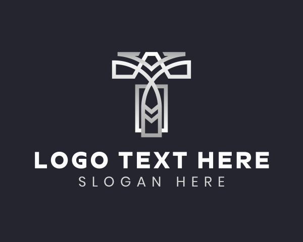 Luxury Silver Letter T logo