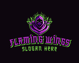 Ninja Gaming Flames logo design