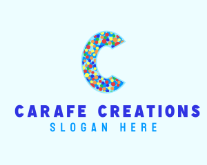 Ice Cream Sprinkles Letter C logo design