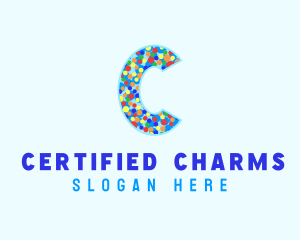 Ice Cream Sprinkles Letter C logo design