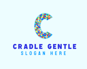 Ice Cream Sprinkles Letter C logo design