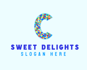 Ice Cream Sprinkles Letter C logo