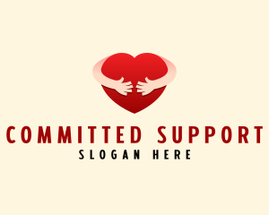 Caring Heart Hug  logo design