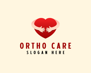 Caring Heart Hug  logo design