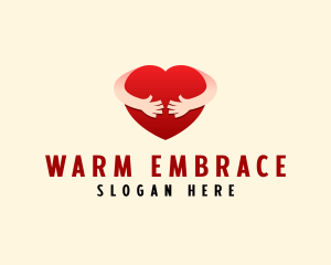 Caring Heart Hug  logo design