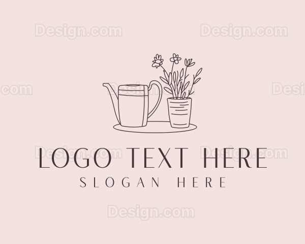 Flower Lawn Gardening Logo