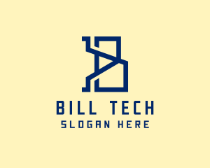 Digital Tech Letter B logo design