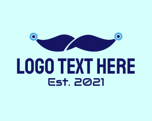 Blue Tech Mustache logo
