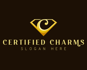 Luxury Diamond Letter C logo design