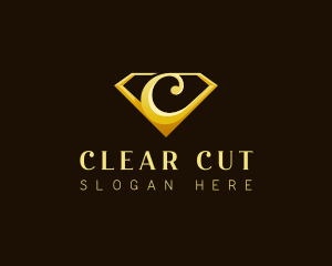 Luxury Diamond Letter C logo design