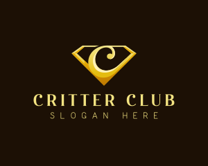 Luxury Diamond Letter C logo design