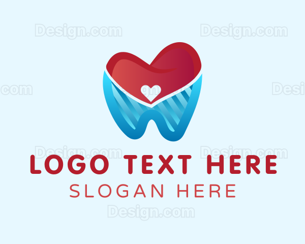 Tooth Heart Dentist Logo