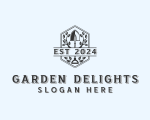 Gardening Backyard Shovel logo design