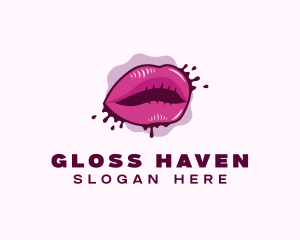 Lips Lipstick Cosmetics logo design