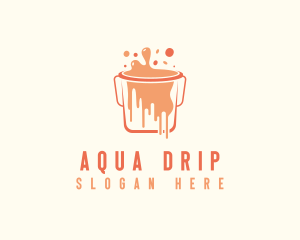 Bucket Paint Drip Renovation logo design