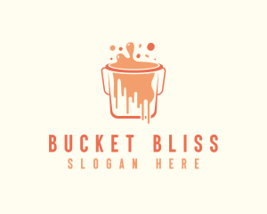 Bucket Paint Drip Renovation logo design