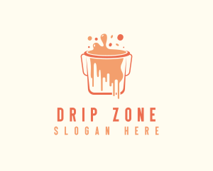 Bucket Paint Drip Renovation logo design