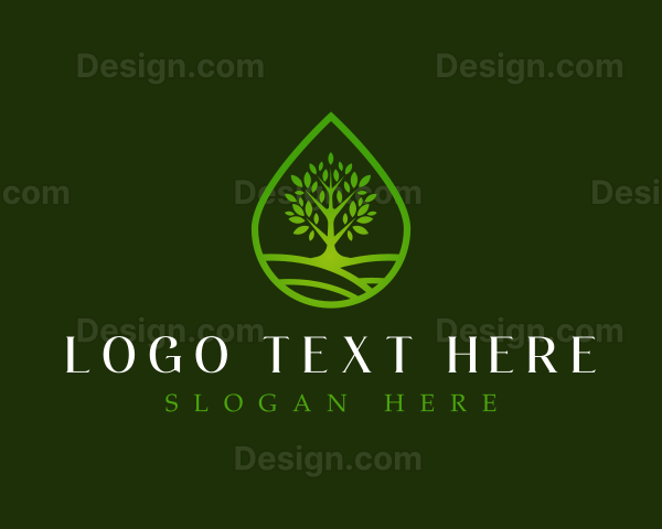 Tree Droplet Nature Logo