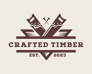 Hand Saw Carpentry logo design