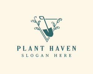 Botanical Shovel Planting logo design