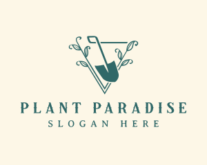 Botanical Shovel Planting logo design