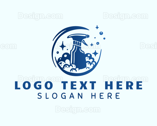 Blue Cleaning Spray Bottle Logo