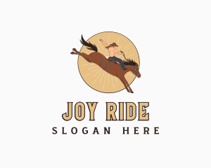 Female Cowboy Rodeo logo design