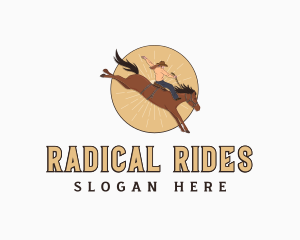 Female Cowboy Rodeo logo design