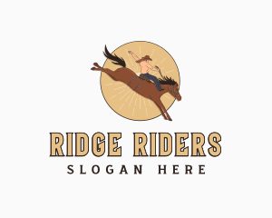 Female Cowboy Rodeo logo design