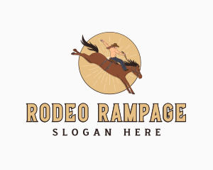 Female Cowboy Rodeo logo design