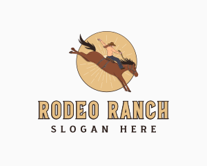 Female Cowboy Rodeo logo design