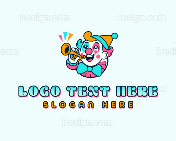 Party Fun Clown Logo