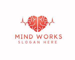 Heart Brain Pulse logo design