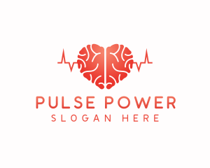 Heart Brain Pulse logo design