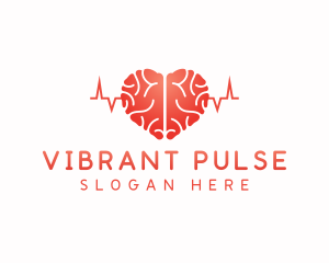 Heart Brain Pulse logo design