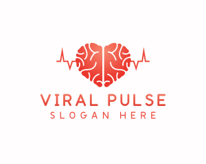 Heart Brain Pulse logo design