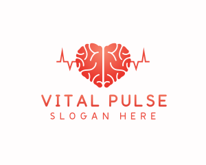 Heart Brain Pulse logo design