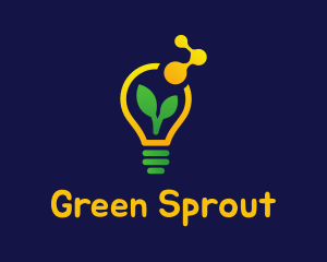 Sprout Light Bulb logo design