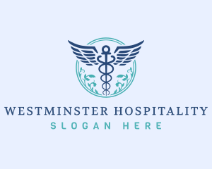 Caduceus Wings Hospital logo design