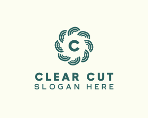 Simple Stripe Flower  logo design