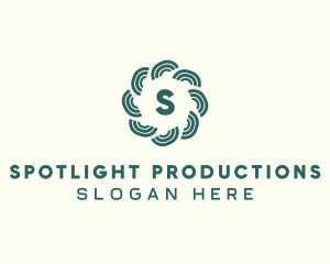 Simple Stripe Flower  logo design