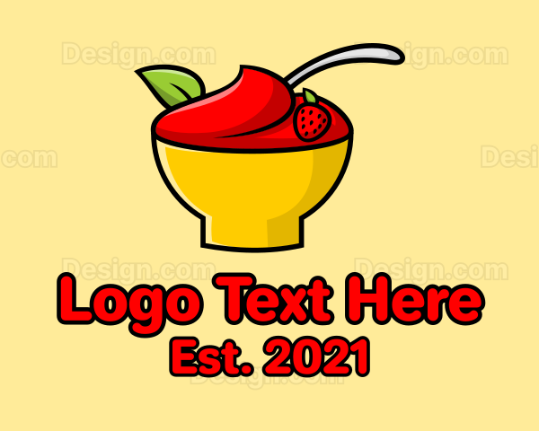 Strawberry Dessert Bowl Logo