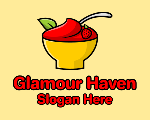 Strawberry Dessert Bowl Logo